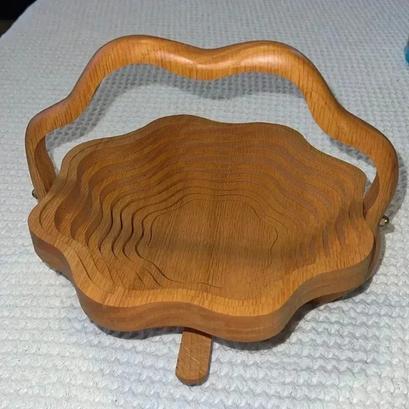 Hand Crafted Wooden Collapsible Bowl - Picture 1 of 3